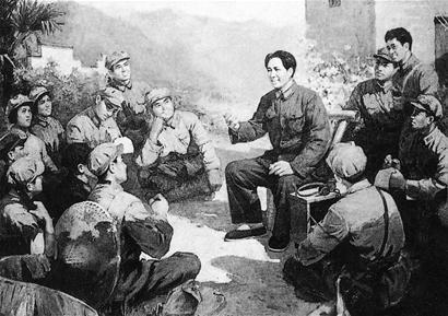 毛泽东给学员上政治课