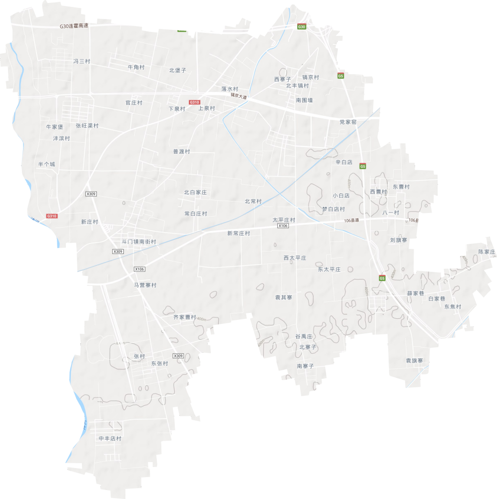 斗门街道地形图
