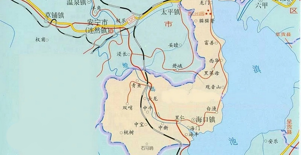 滇池流域主要河流图