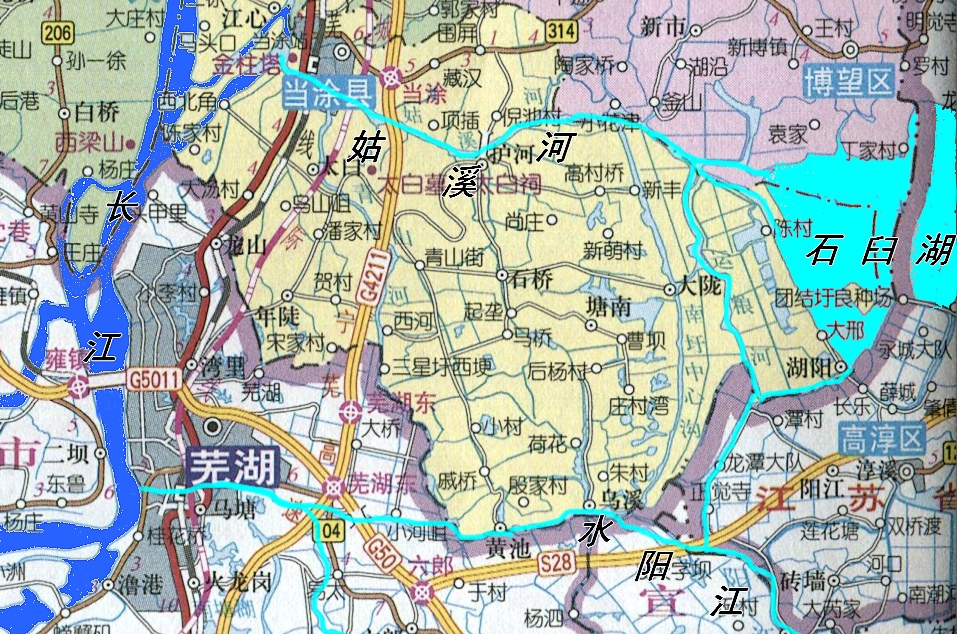 石臼湖西部水系