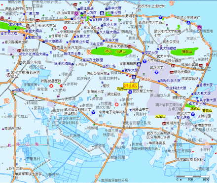 洪山区域图