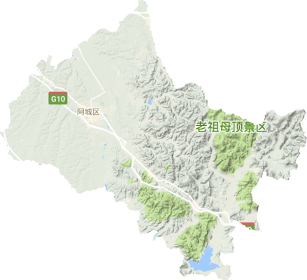 阿城区地形图
