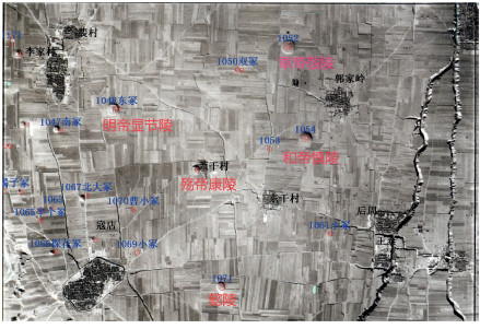 学者严辉推测的慎陵等位置（底图为1958年航拍图） 