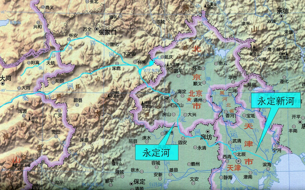 永定河的位置及水系分布