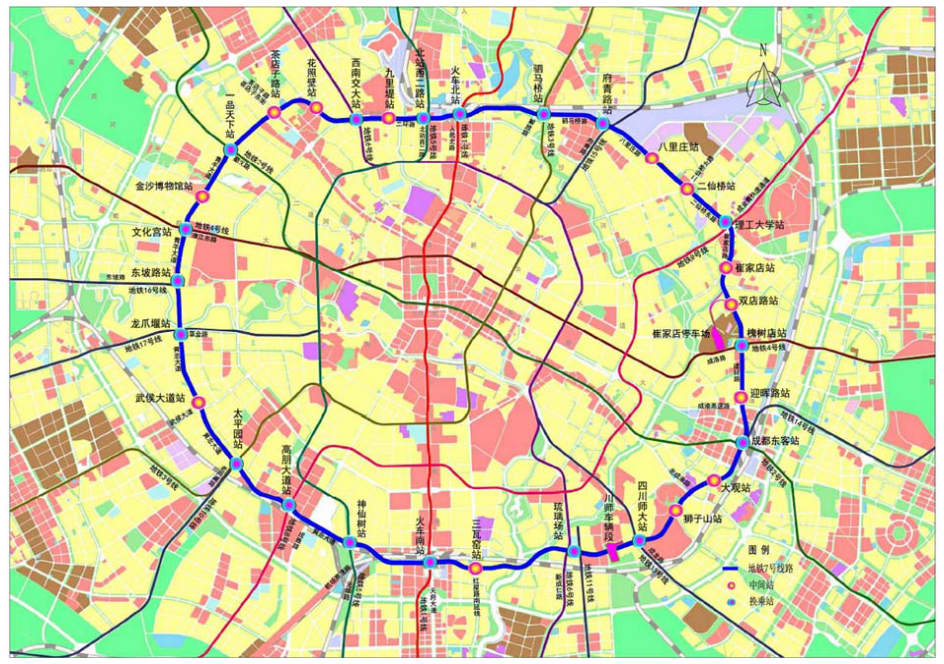 成都地铁7号线实际走向图