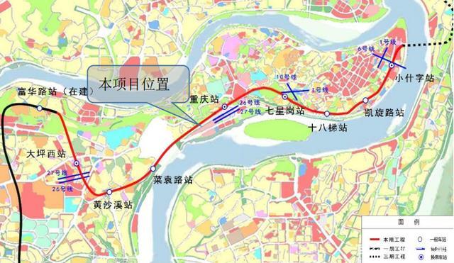 重庆轨道交通18号线北延伸段线路走向示意图