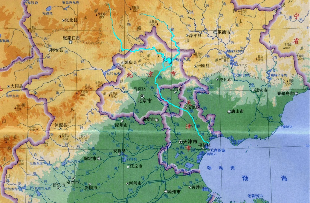 潮白河在海河流域的位置