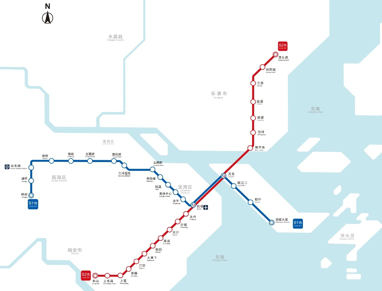 温州轨道交通线路图