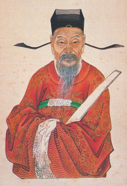 《历代名臣像解》中的杨士奇像 