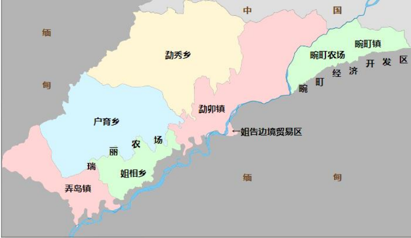  瑞丽市行政区划图