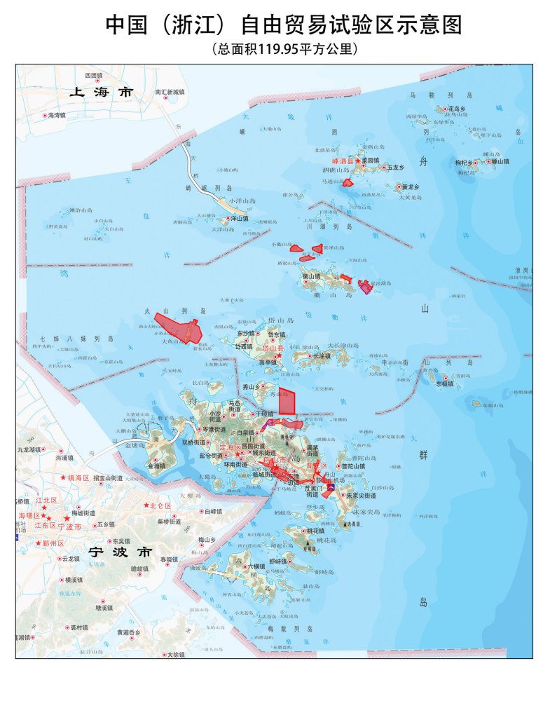 浙江自贸试验区范围示意图
