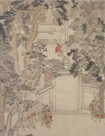 明 张宏《延陵挂剑图》局部