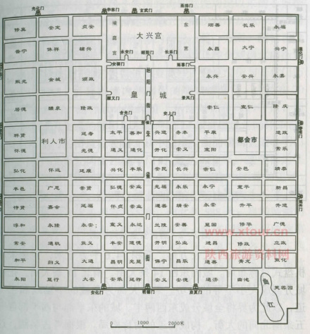 隋“大兴城”格局图