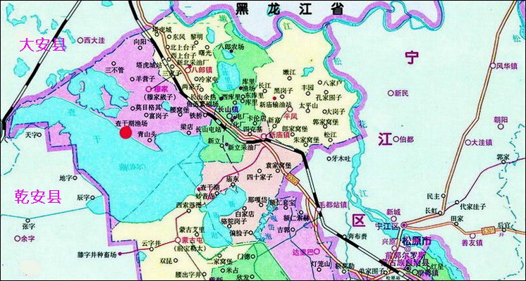 查干湖位置境域图