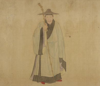 《陆文定公像册》中的陆树声（戴斗笠）