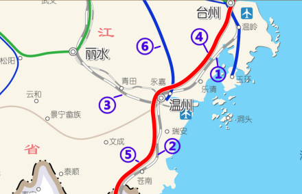 温州市铁路网示意图