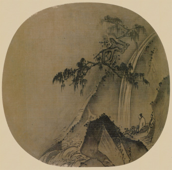 松下观瀑图(传夏圭作)