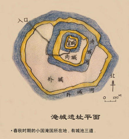 淹城平面示意图