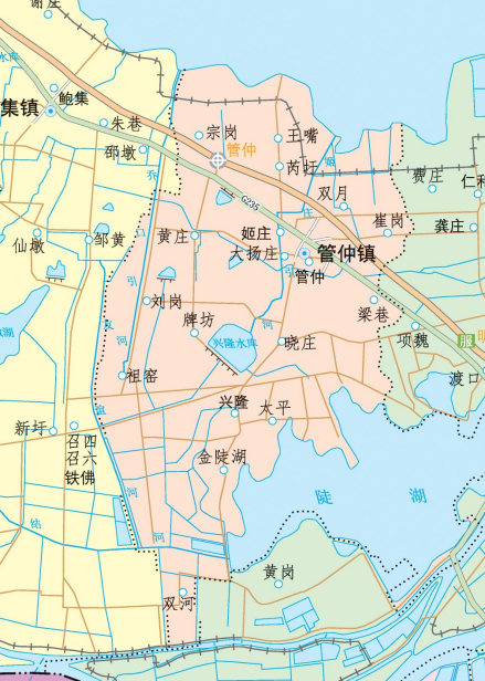 管仲镇政区图（2020年）