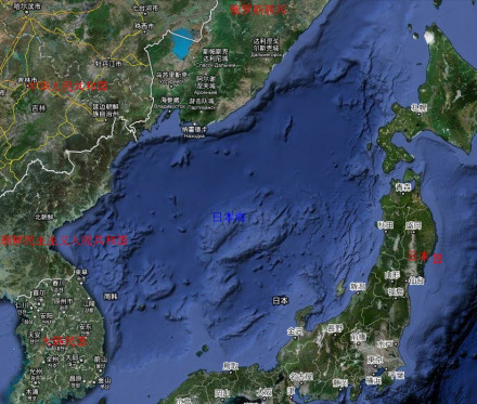 日本海卫星地图
