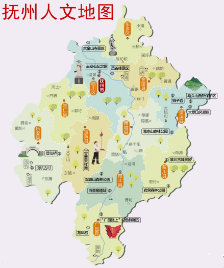 抚州人文地图