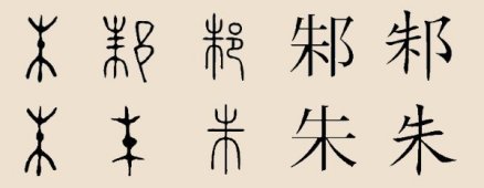 朱姓汉字演变