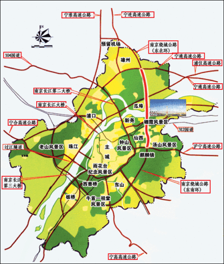 南京栖霞山大桥地理位置图