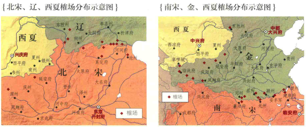 两宋主要榷场的分布 