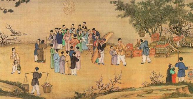 古代拜年:从庙堂到民间的春节祝福。《太平春市图》</p>晚饭后长辈要将事先准备好的压岁钱派发给晚辈。压岁钱在民俗文化中寓意辟邪驱鬼,保佑<a href=