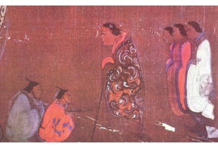 马王堆出土梳髻、穿绕襟深衣的妇女帛画 