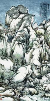 临范宽雪山萧寺图