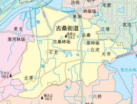古桑街道政区图（2020年）