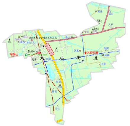 2018年前大庙街道政区图