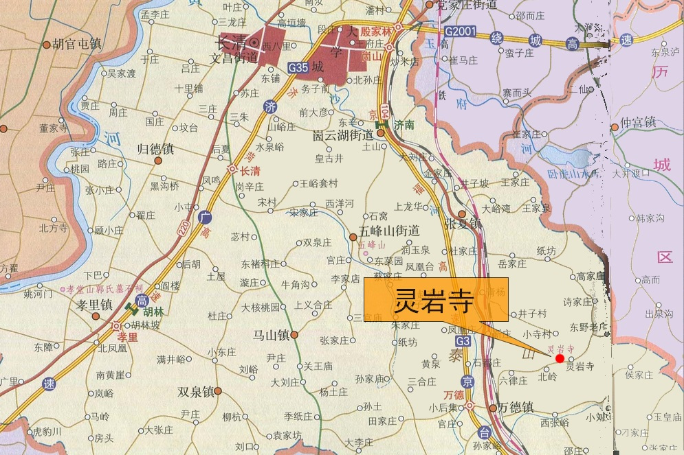 灵岩寺在长清区的位置