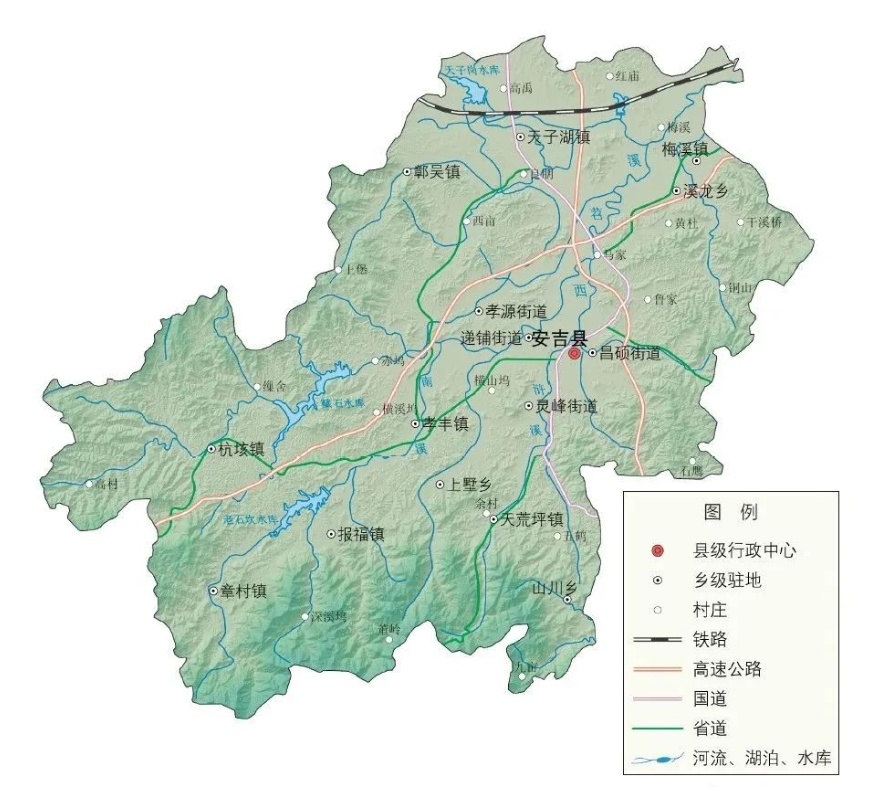安吉县境域图 