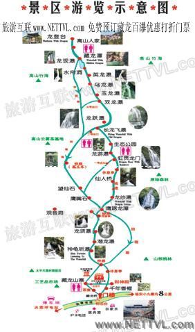 藏龙百瀑导游图