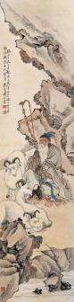 清人黄山寿绘《苏武牧羊》
