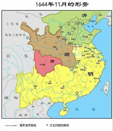 1644年南明疆域图
