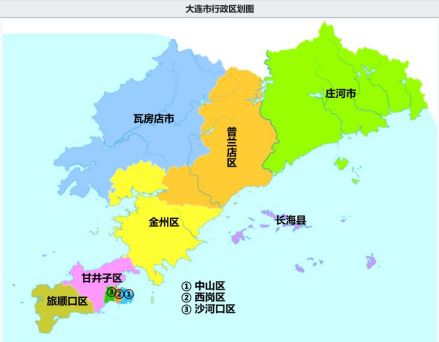 大连市行政区划图