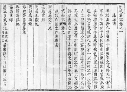 清康熙《朝城县志》建置沿革