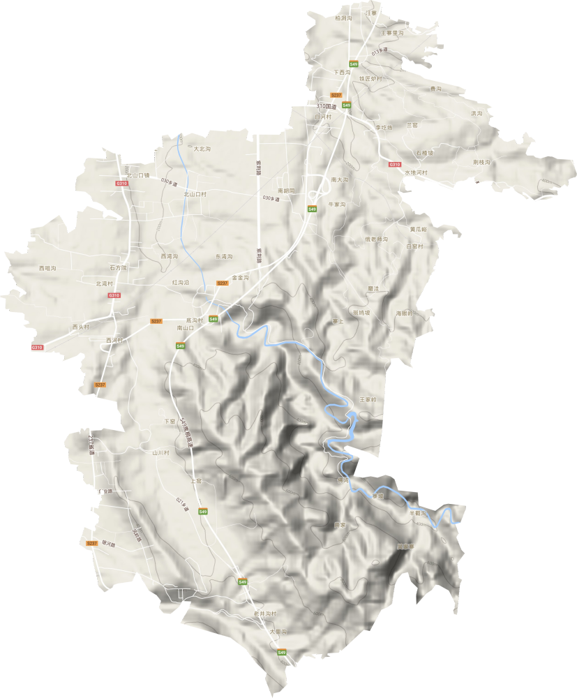 北山口镇地形图