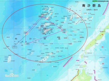 南沙高清图—可看清大量的岛礁滩沙名称