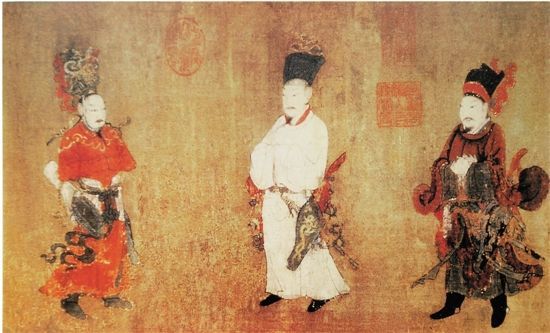 《八公图》（局部），从左至右依次为长孙嵩、崔宏、王建 