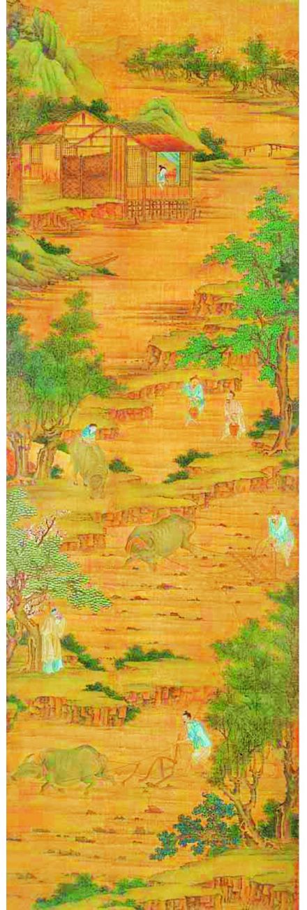 焦秉贞《耕织图》立轴图