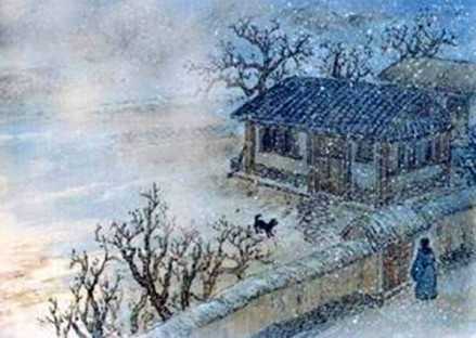 逢雪宿芙蓉山主人诗意拟图