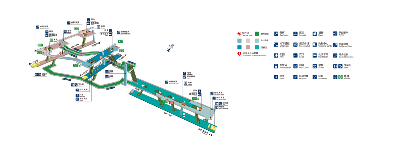 十里河站空间示意图
