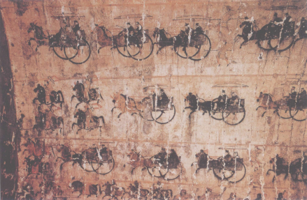 中室北壁壁画车马出行图