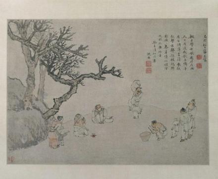 明 张宏《击缶图》