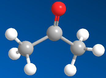 丙酮的球棍模型