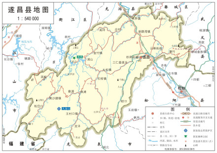  遂昌县标准地图